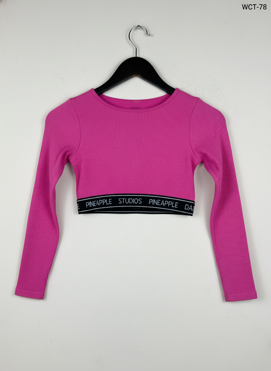 UK Imported secondhand Winter Crop Tops - Primark brand, Pink Polyester, Premium condition, for Women - Online Thrift Store Lahore Pakistan