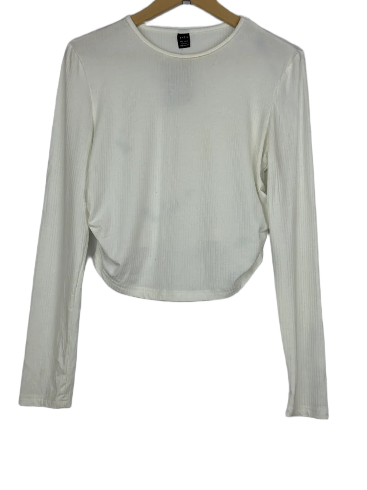 Preloved Excellent Winter Crop Tops by Shein, White Polyester for Women - OTS Thrift Shop Islamabad Pakistan