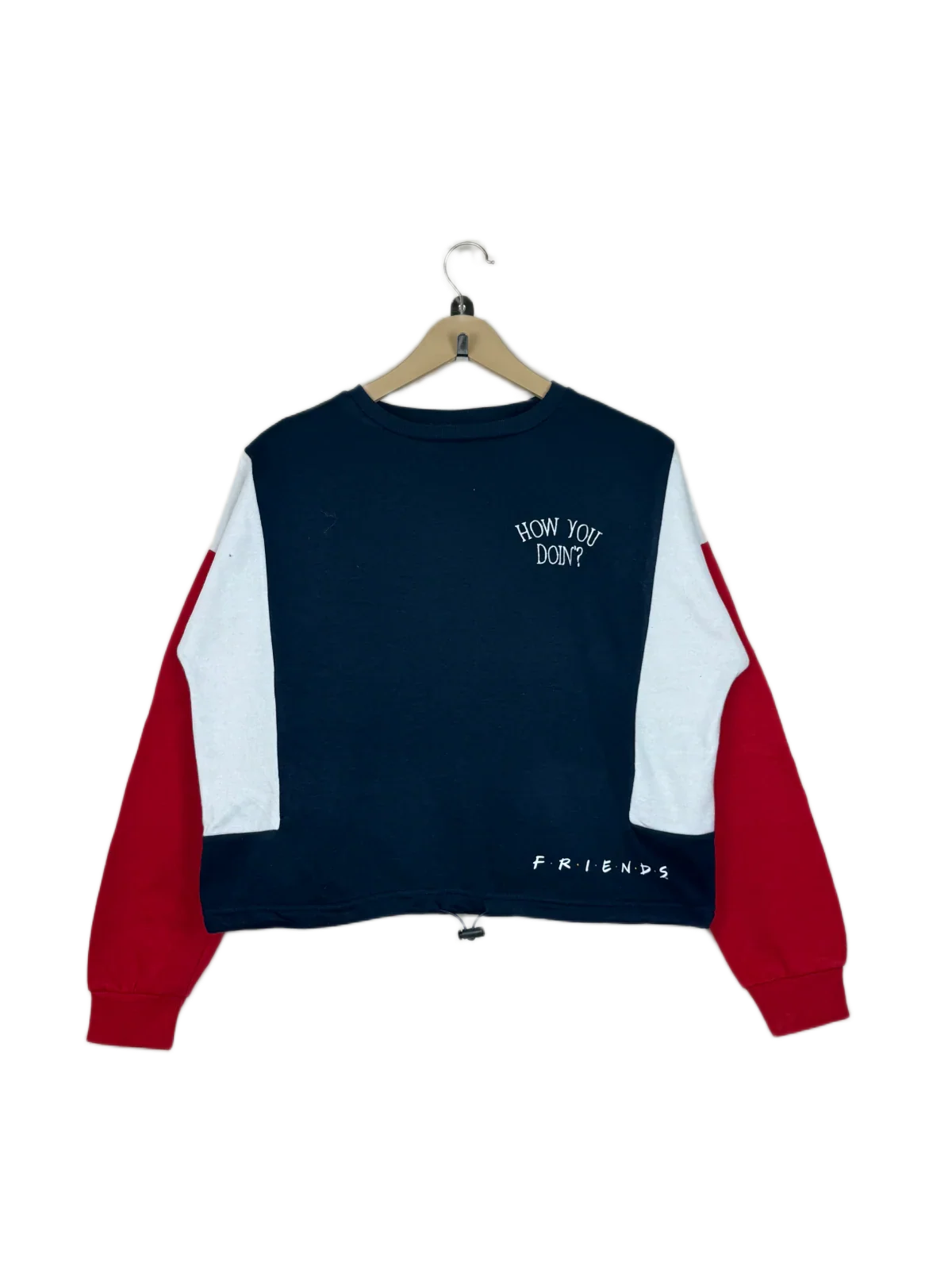 Shop Premium Winter Crop Tops by Friends | Preloved Branded Clothes | Navy Blue Polyester | Women | OTS Thrift Store Karachi Pakistan