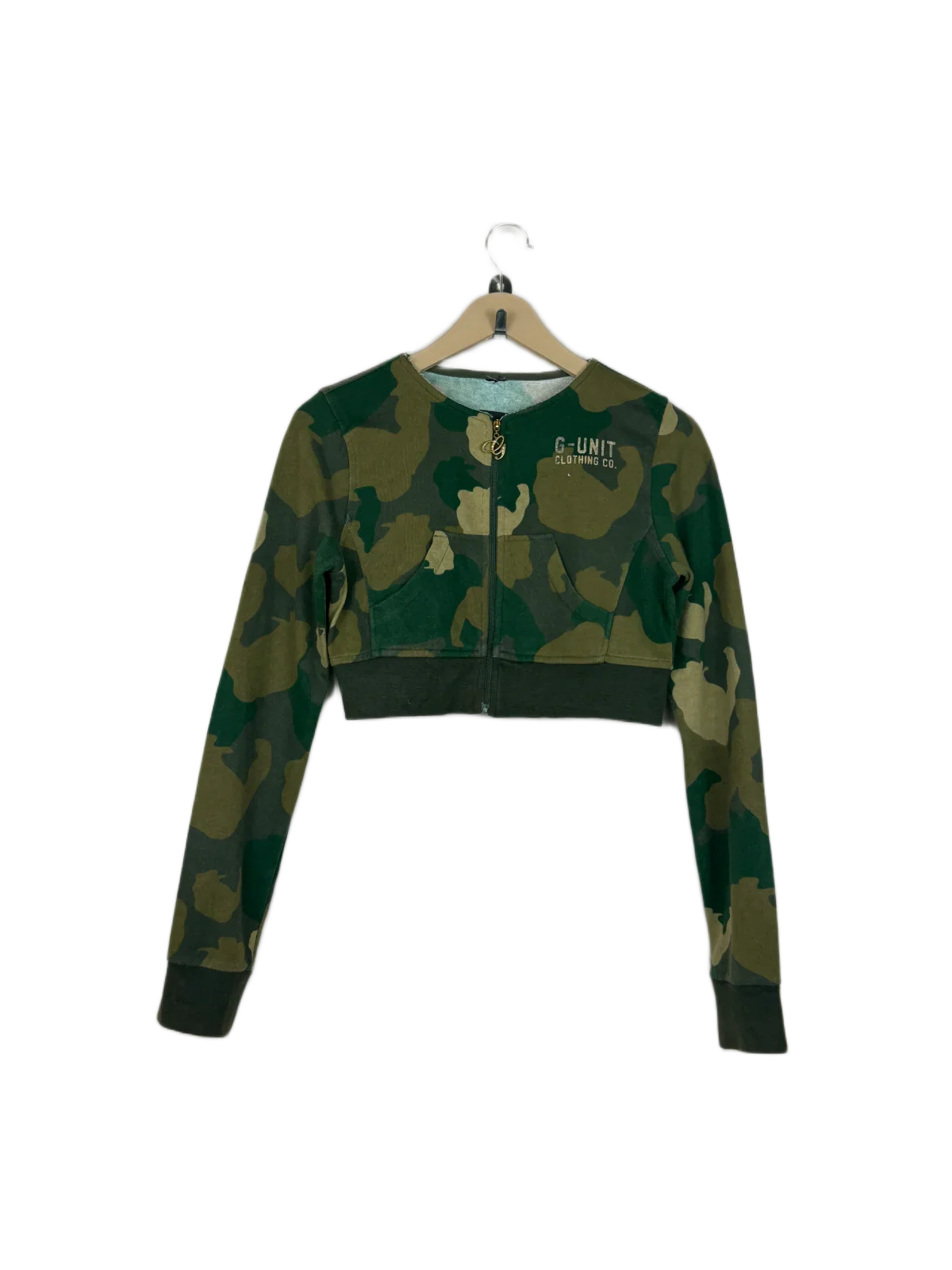 Excellent Condition Winter Crop Tops | Preloved Unknown | Army Green Cotton | Thrift Shop for Women Karachi Pakistan | OTS