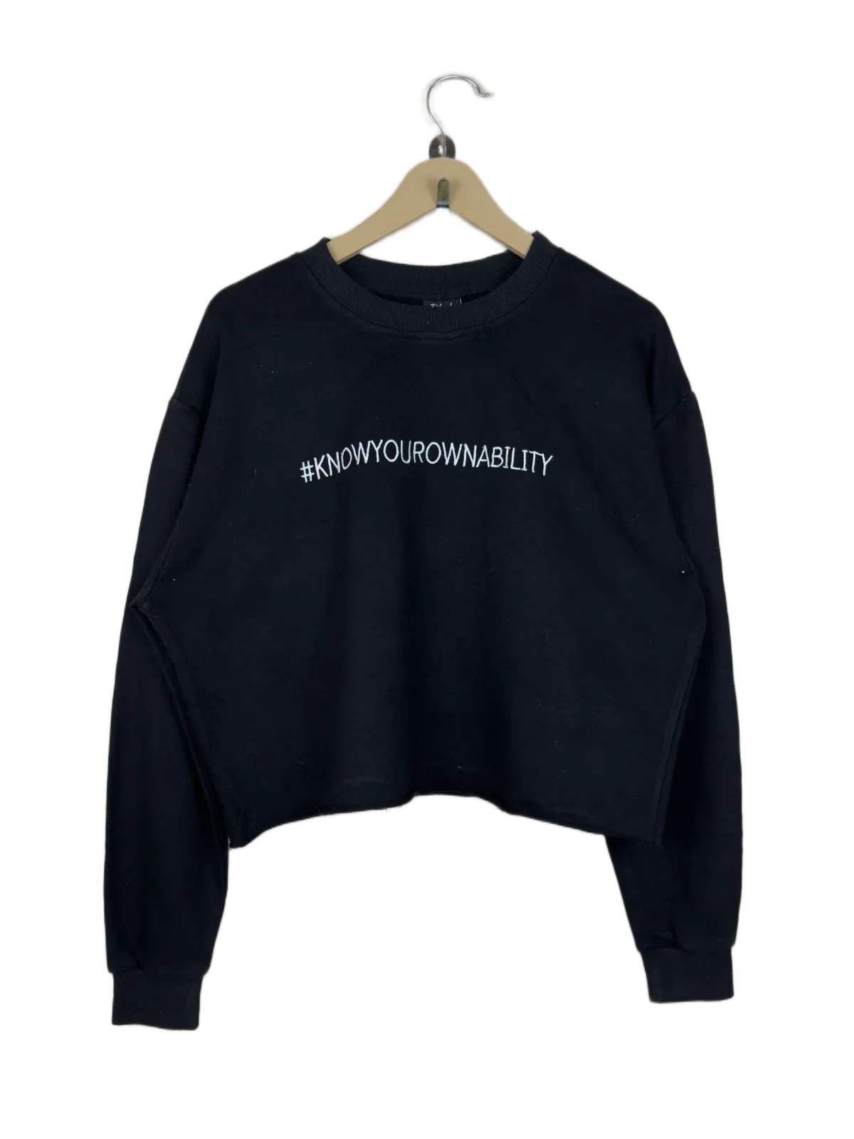 Winter Crop Tops | Phoebe Hagan | Preloved Branded | Black Cotton | Premium | OTS Thrift Store Peshawar Pakistan