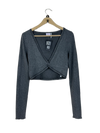 Secondhand Branded Winter Crop Tops by URBN UK, Grey Polyester fabric, Excellent condition, for Women - Online Thrift Shop Peshawar Pakistan