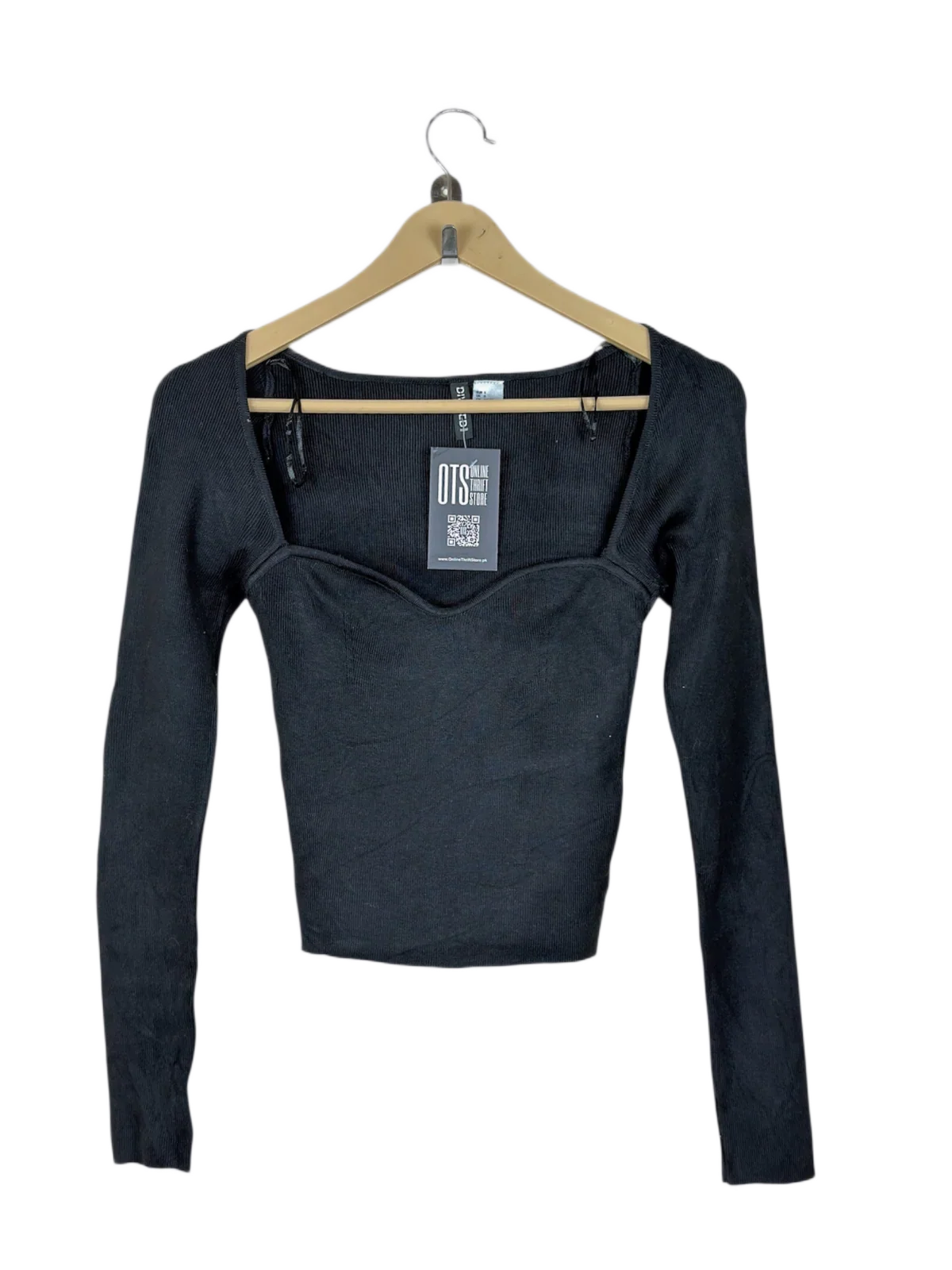 Winter Crop Tops | H&M | Preloved Branded | Black Acrylic | Premium | OTS Thrift Store Karachi Pakistan