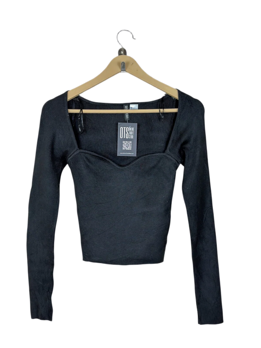 Winter Crop Tops | H&M | Preloved Branded | Black Acrylic | Premium | OTS Thrift Store Karachi Pakistan