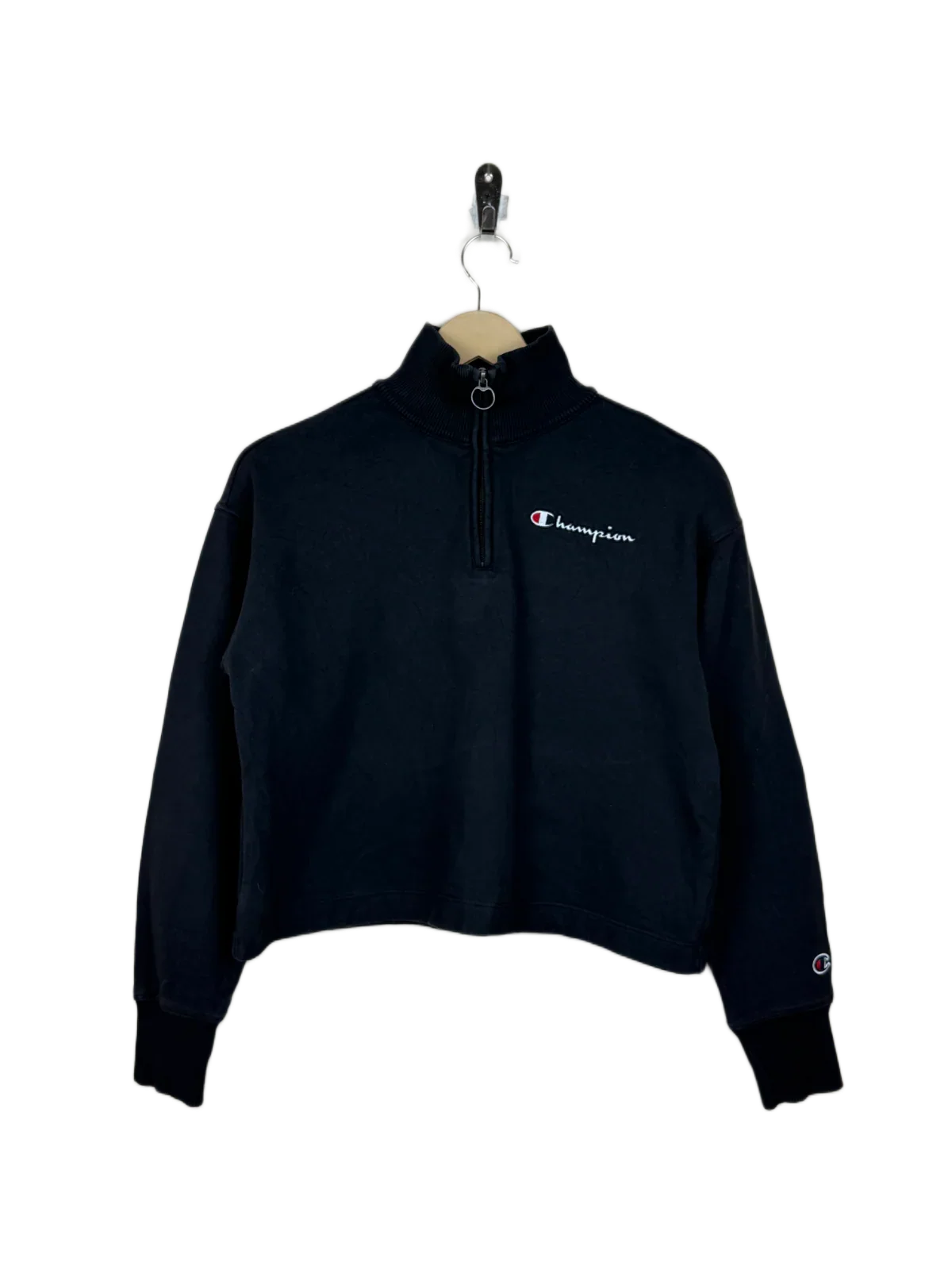 Secondhand Branded Winter Crop Tops by Champion, Navy Cotton fabric, Premium condition, for Women - Online Thrift Shop Lahore Pakistan