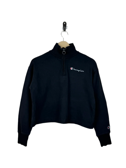 Secondhand Branded Winter Crop Tops by Champion, Navy Cotton fabric, Premium condition, for Women - Online Thrift Shop Lahore Pakistan