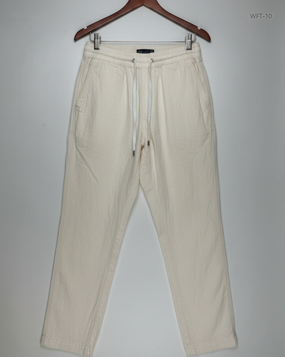 Preloved Premium Women Flapper Trouser by Marks & Spencer, Beige Cotton for Womens - OTS Thrift Shop Islamabad Pakistan
