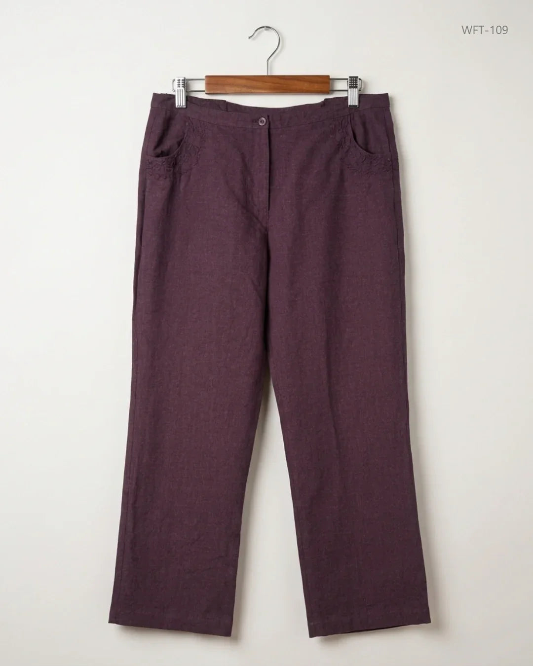 Preloved Premium Women Flapper Trouser by CUT LABEL, Maroon Viscose for - OTS Thrift Shop Peshawar Pakistan