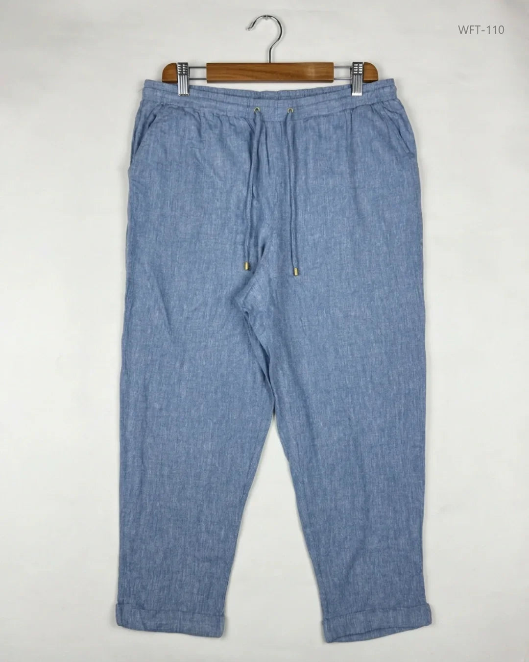 UK Imported secondhand Women Flapper Trouser - ELLEN TRACY brand, Blue Cotton, Premium condition, for - Online Thrift Store Lahore Pakistan