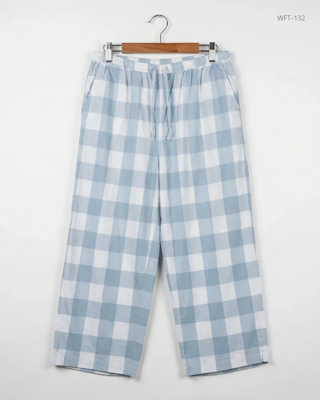Women Flapper Trouser | Hush | Preloved Branded | SkyBlue Cotton | Premium | OTS Thrift Store Peshawar Pakistan