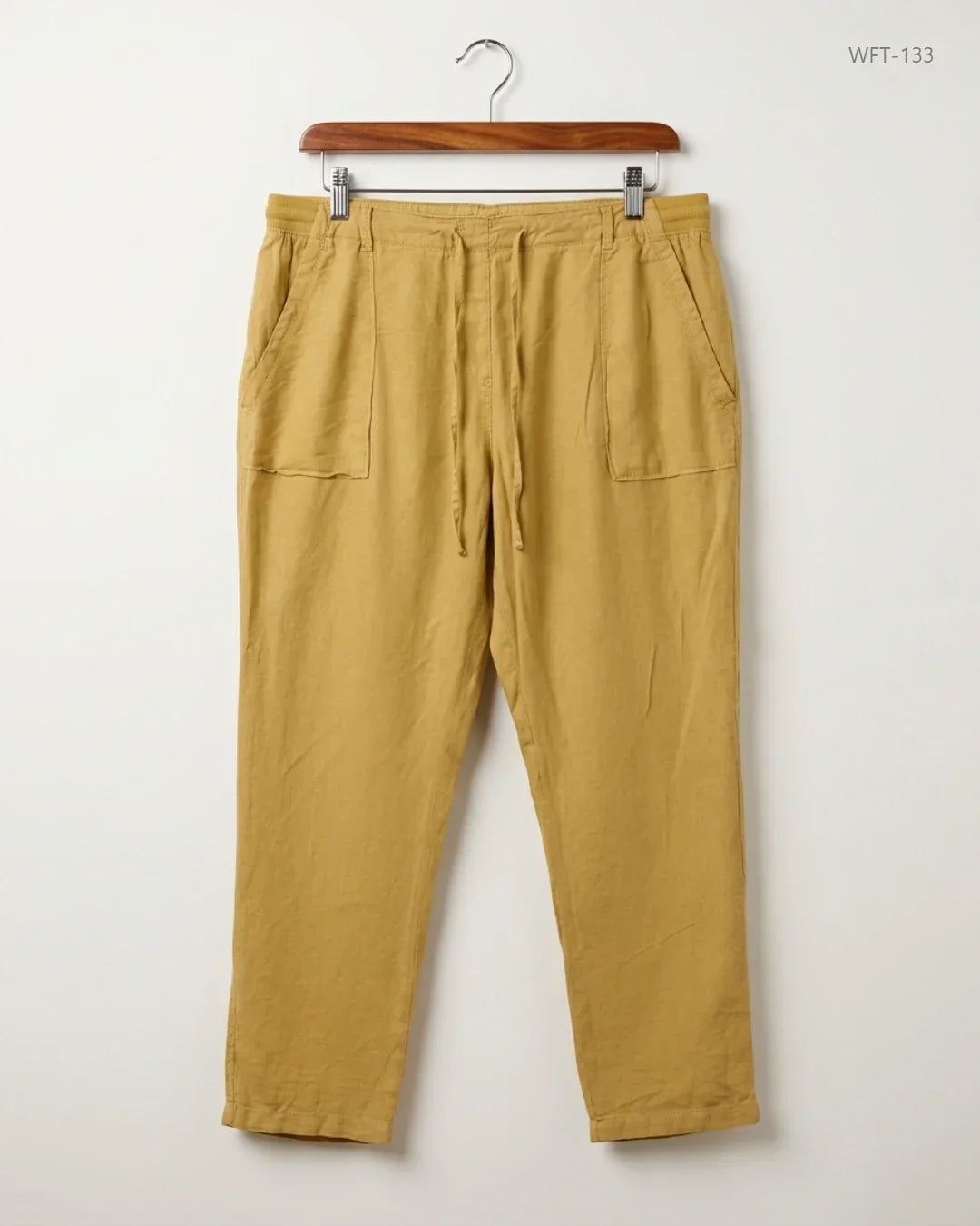 Secondhand Branded Women Flapper Trouser by Marks & Spencer, Mustered Cotton fabric, Premium condition, for - Online Thrift Shop Peshawar Pakistan