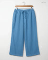 Women Flapper Trouser | UNFOLDED | Preloved Branded | Blue Cotton | Premium | OTS Thrift Store Karachi Pakistan