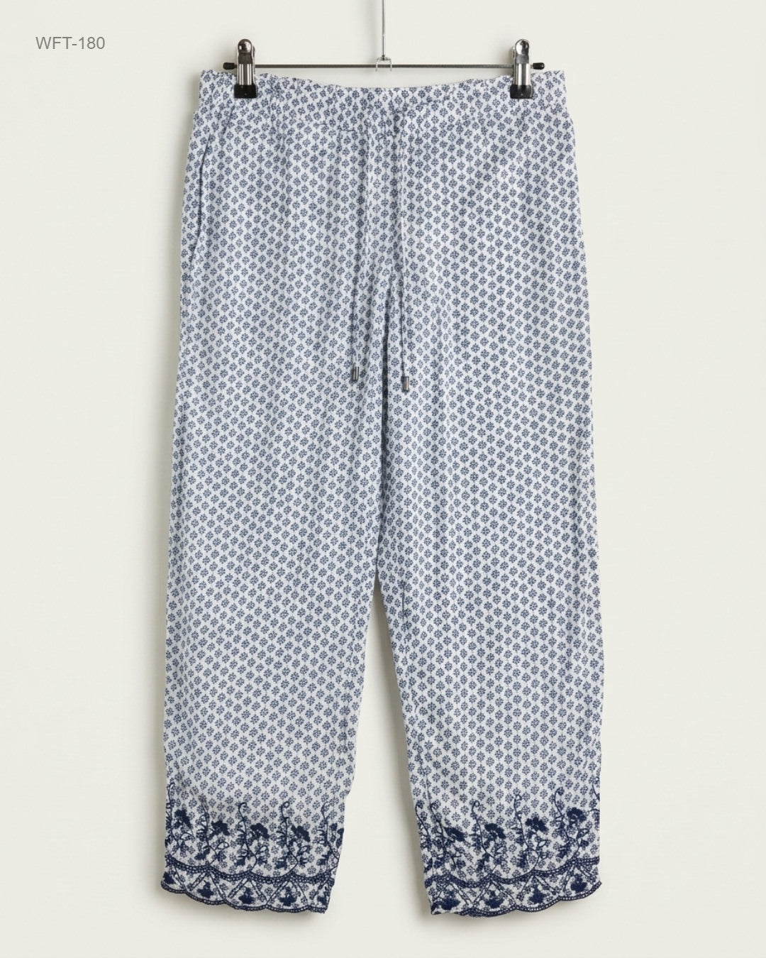 UK Imported secondhand Women Flapper Trouser - Marks & Spencer brand, Blue Cotton, Excellent condition, for - Online Thrift Store Lahore Pakistan