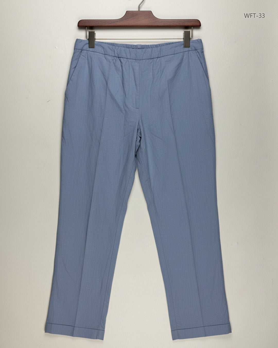 Women Flapper Trouser | ET-VOUS | Preloved Branded | SkyBlue Cotton | Premium | OTS Thrift Store Karachi Pakistan