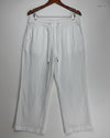 Preloved Premium Women Flapper Trouser by Marks & Spencer, White Viscose for Womens - OTS Thrift Shop Peshawar Pakistan