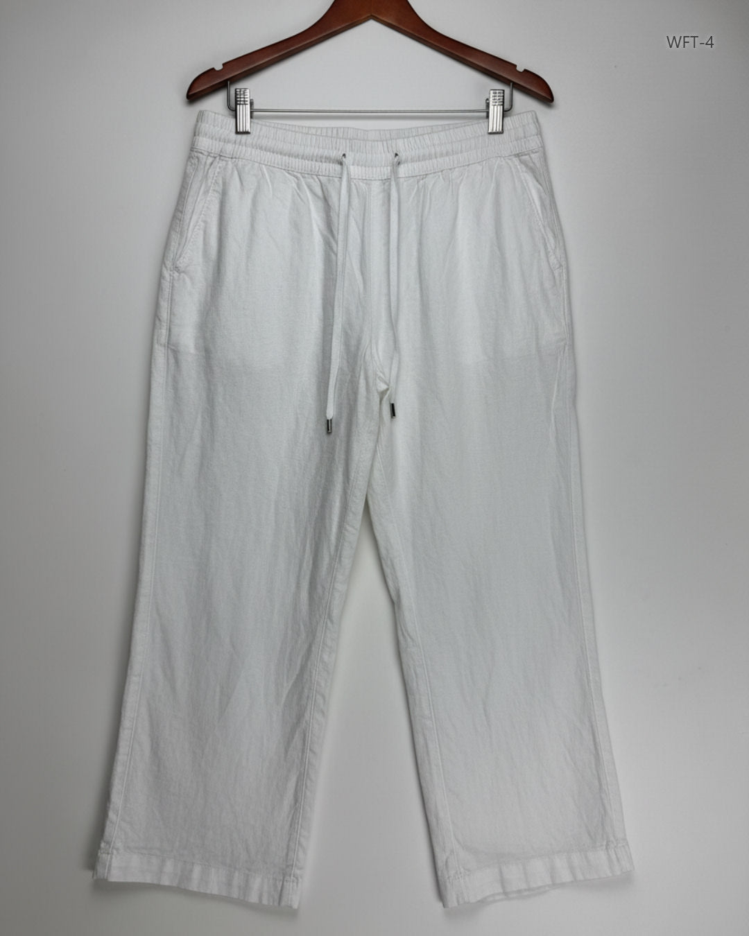 Preloved Premium Women Flapper Trouser by Marks & Spencer, White Viscose for Womens - OTS Thrift Shop Peshawar Pakistan