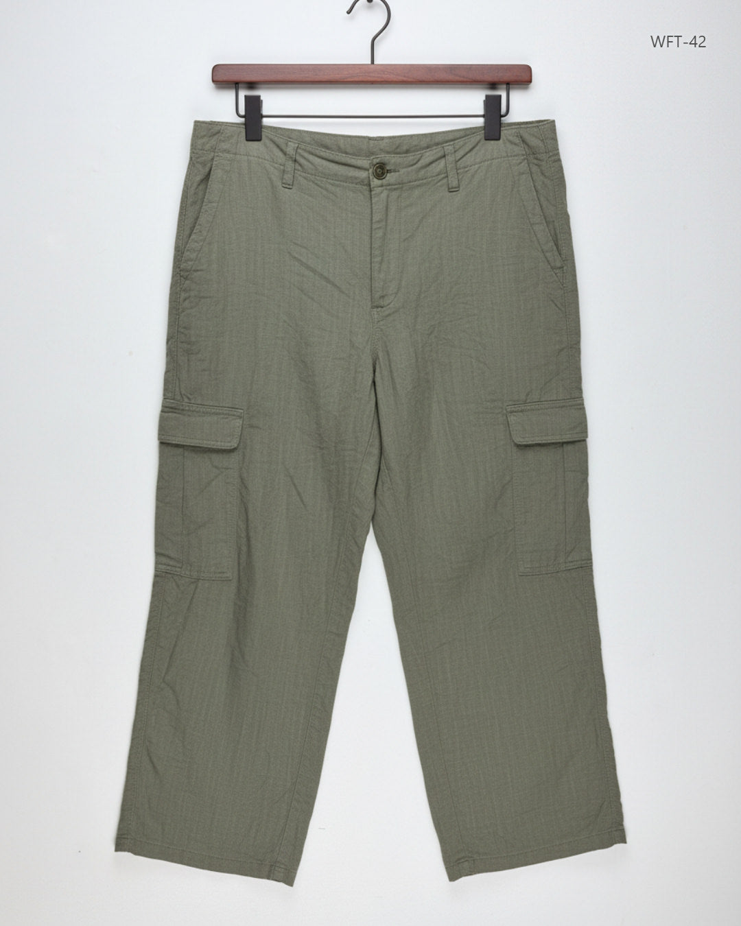 Shop Premium Women Flapper Trouser by Per Una | Preloved Branded Clothes | Green Cotton | Womens | OTS Thrift Store Peshawar Pakistan