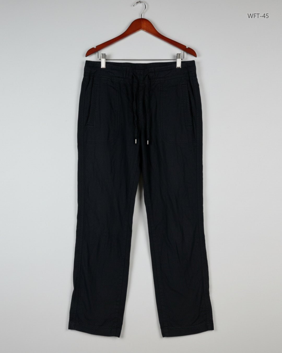 Secondhand Branded Women Flapper Trouser by Marks & Spencer, Black Viscose fabric, Premium condition, for Womens - Online Thrift Shop Lahore Pakistan