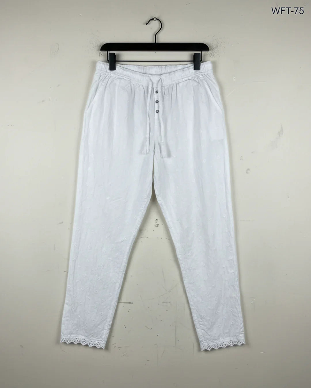 Premium Condition Women Flapper Trouser | Preloved LOVE TO LOUNGE | White Cotton | Thrift Shop for Womens Karachi Pakistan | OTS