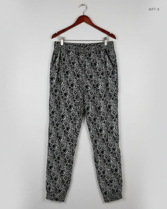 Secondhand Branded Women Flapper Trouser by Marks & Spencer, Black & White Cotton fabric, Premium condition, for Womens - Online Thrift Shop Karachi Pakistan