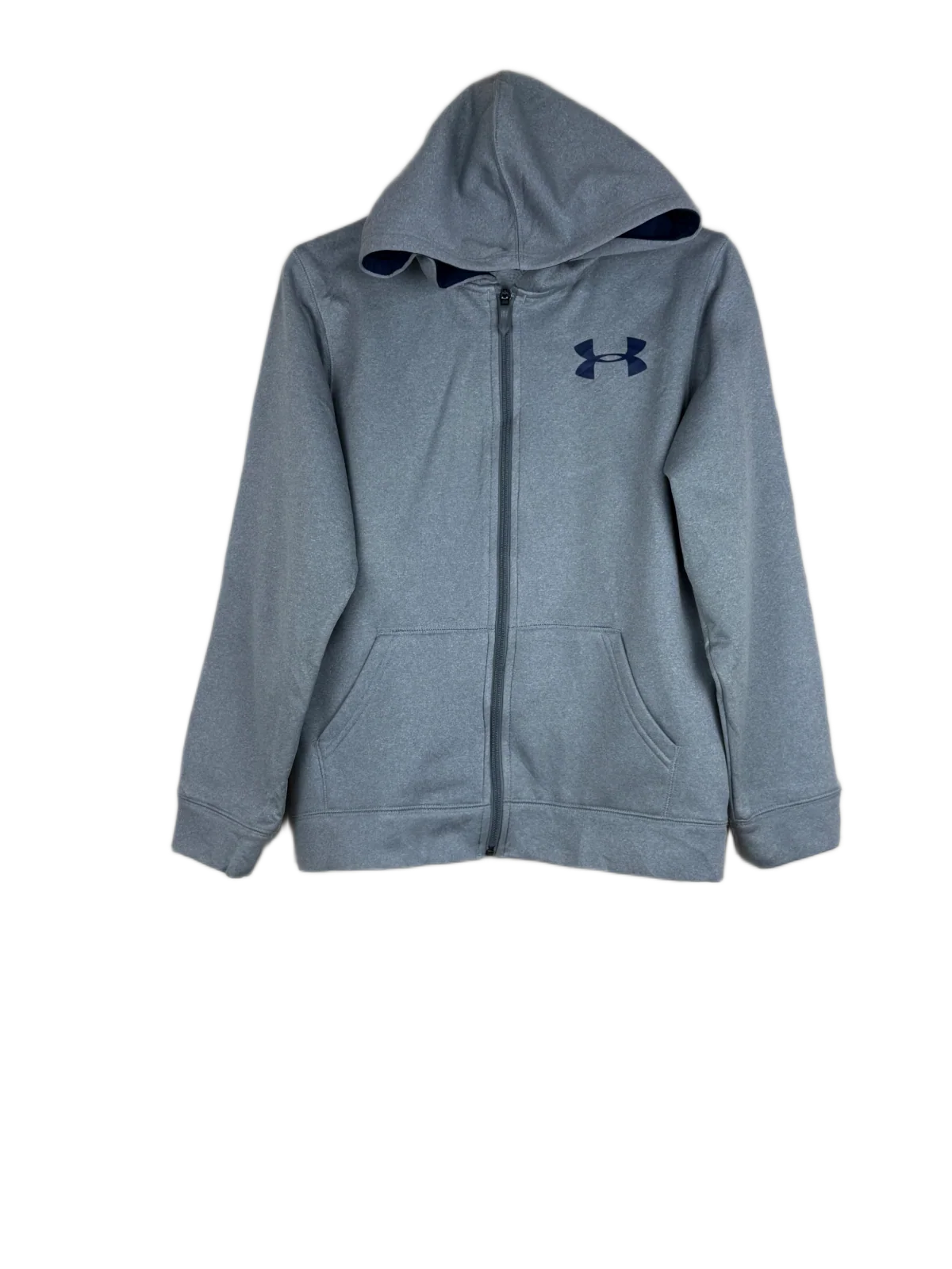 Secondhand Branded Winter Hoodies & Sweatshirtss by Under Armour, Grey Polyester fabric, Premium condition, for Women - Online Thrift Shop Karachi Pakistan