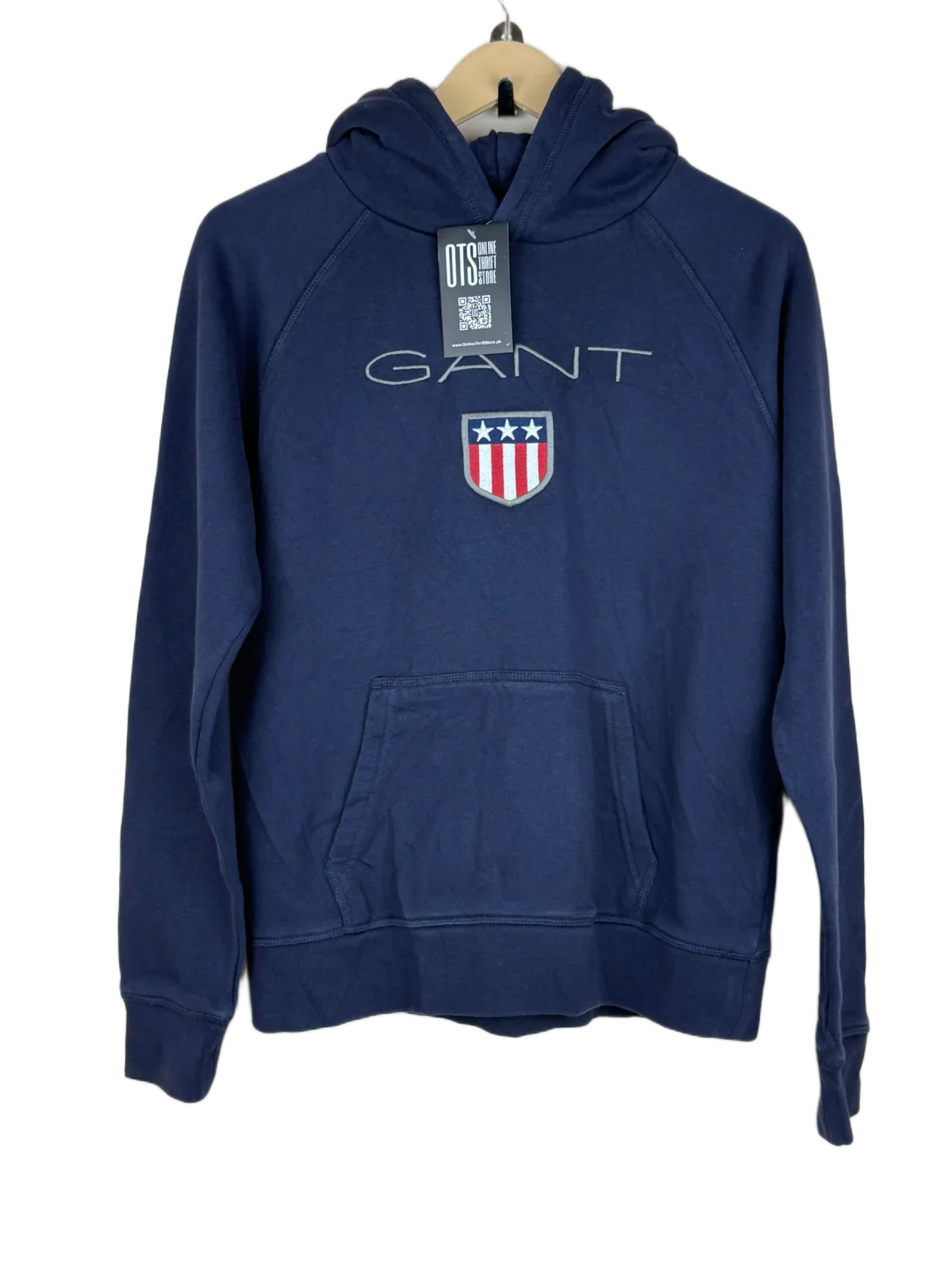 Shop Premium Winter Hoodies & Sweatshirtss by Gant | Preloved Branded Clothes | Navy Blue Cotton | Women | OTS Thrift Store Karachi Pakistan
