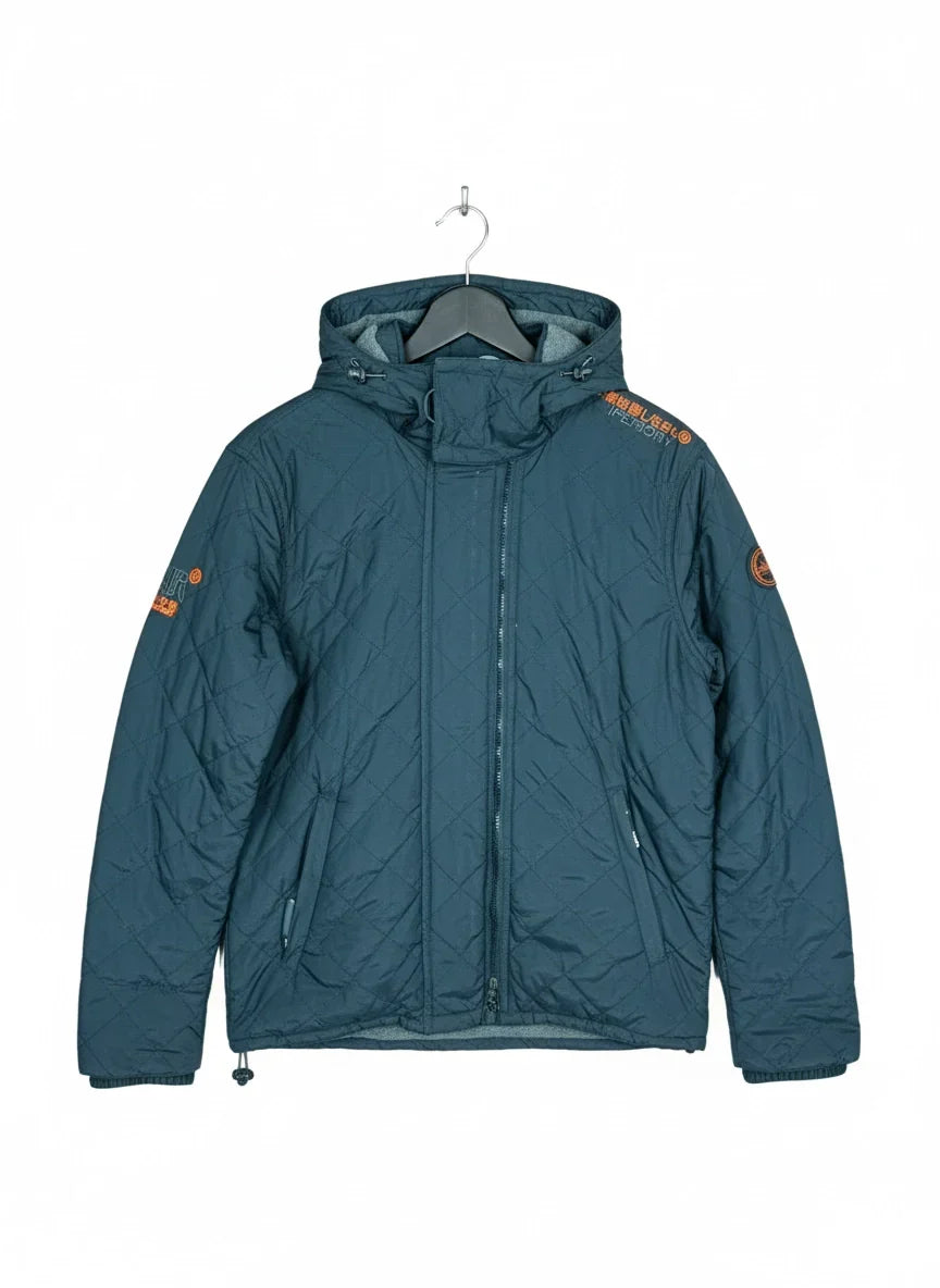 Shop Premium Bomber & Puffer Jackets by super dry | Preloved Branded Clothes | Black Polyester | Women | OTS Thrift Store Karachi Pakistan