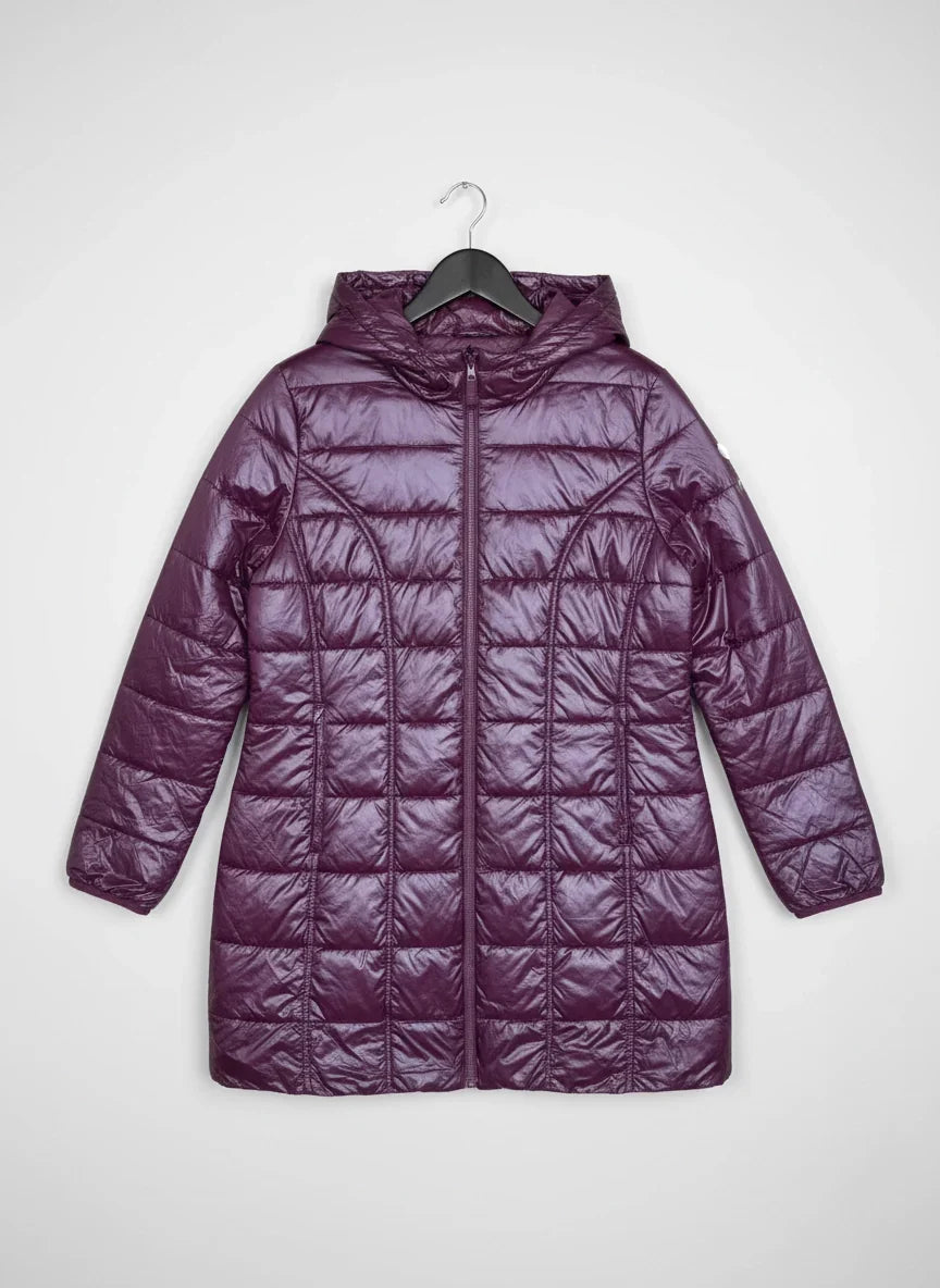 Shop Premium Plus Bomber & Puffer Jackets by 32 Heat | Preloved Branded Clothes | Maroon Polyester | Women | OTS Thrift Store Islamabad Pakistan