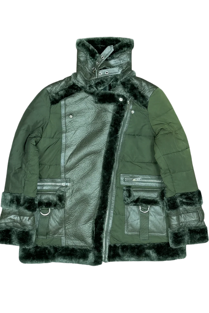 Shop Premium Bomber & Puffer Jackets by River Island | Preloved Branded Clothes | Olive Polyester | Women | OTS Thrift Store Islamabad Pakistan