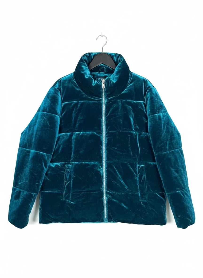 Excellent Condition Bomber & Puffer Jackets | Preloved Love Coats | Teal Polyester | Thrift Shop for Women Islamabad Pakistan | OTS