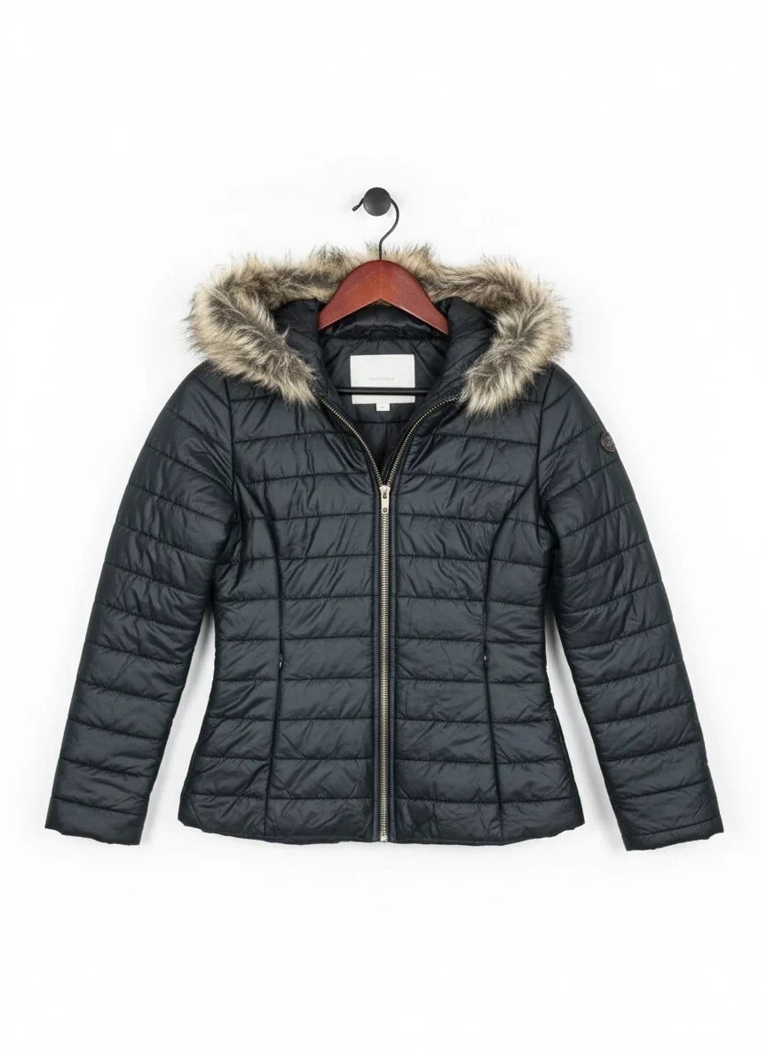 Preloved Premium Bomber & Puffer Jackets by Made in Italy, Black Naylon for Women - OTS Thrift Shop Islamabad Pakistan