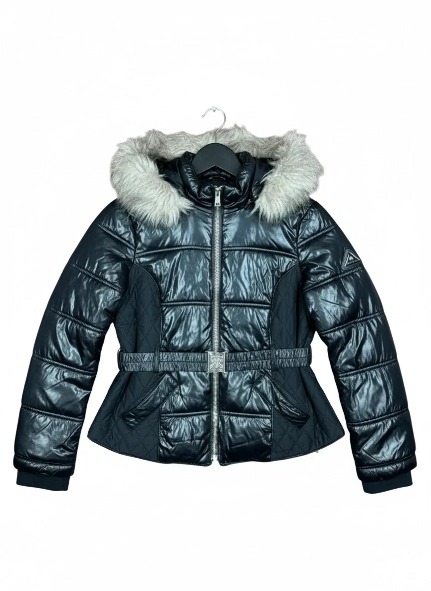 Shop Premium Bomber & Puffer Jackets by River Island | Preloved Branded Clothes | Black Polyester | Women | OTS Thrift Store Lahore Pakistan