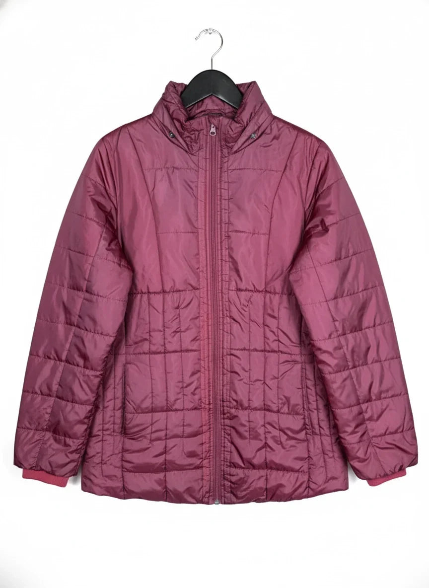Bomber & Puffer Jackets | Esmara | Preloved Branded | Maroon Polyester | Premium | OTS Thrift Store Karachi Pakistan