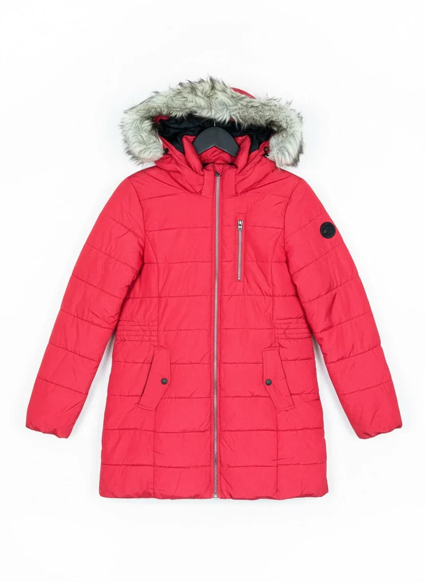 Bomber & Puffer Jackets | Only | Preloved Branded | Red Polyester | Excellent | OTS Thrift Store Karachi Pakistan