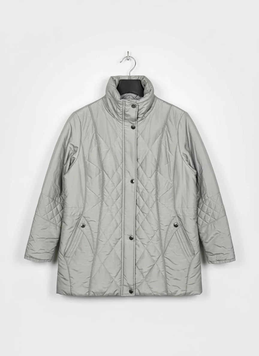 Premium Condition Bomber & Puffer Jackets | Preloved Baty | Silver Polyester | Thrift Shop for Women Lahore Pakistan | OTS