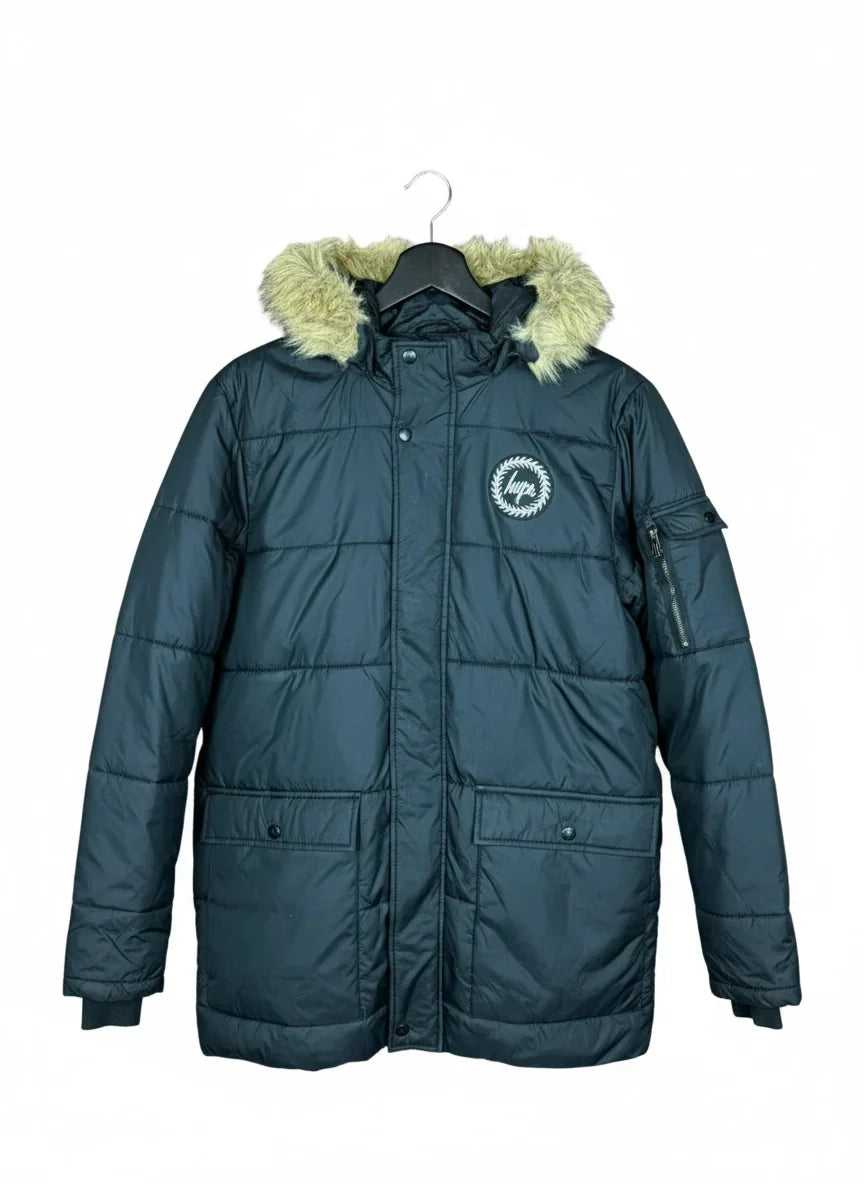 Secondhand Branded Bomber & Puffer Jackets by Hype, Black Polyester fabric, Premium condition, for Women - Online Thrift Shop Karachi Pakistan