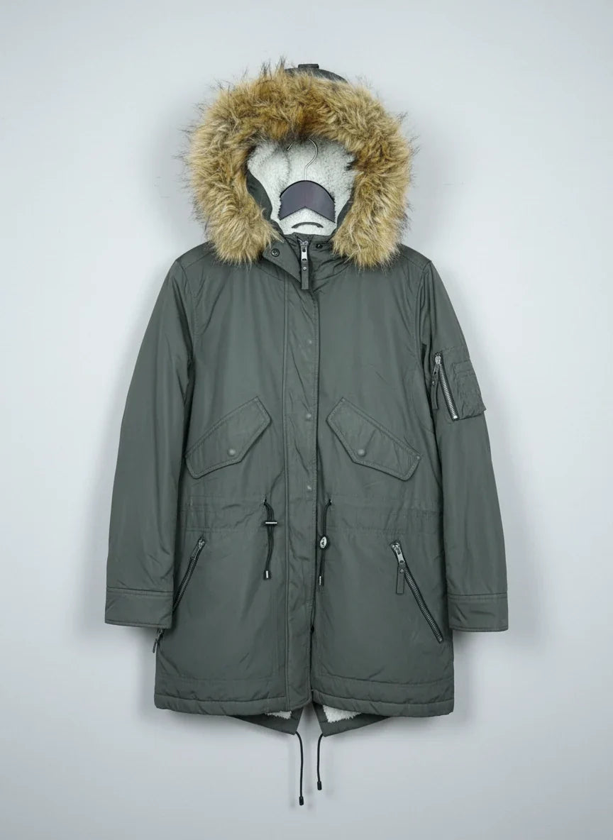 UK Imported secondhand Bomber & Puffer Jackets - Aqua brand, Green Acrylic, Premium condition, for Women - Online Thrift Store Lahore Pakistan