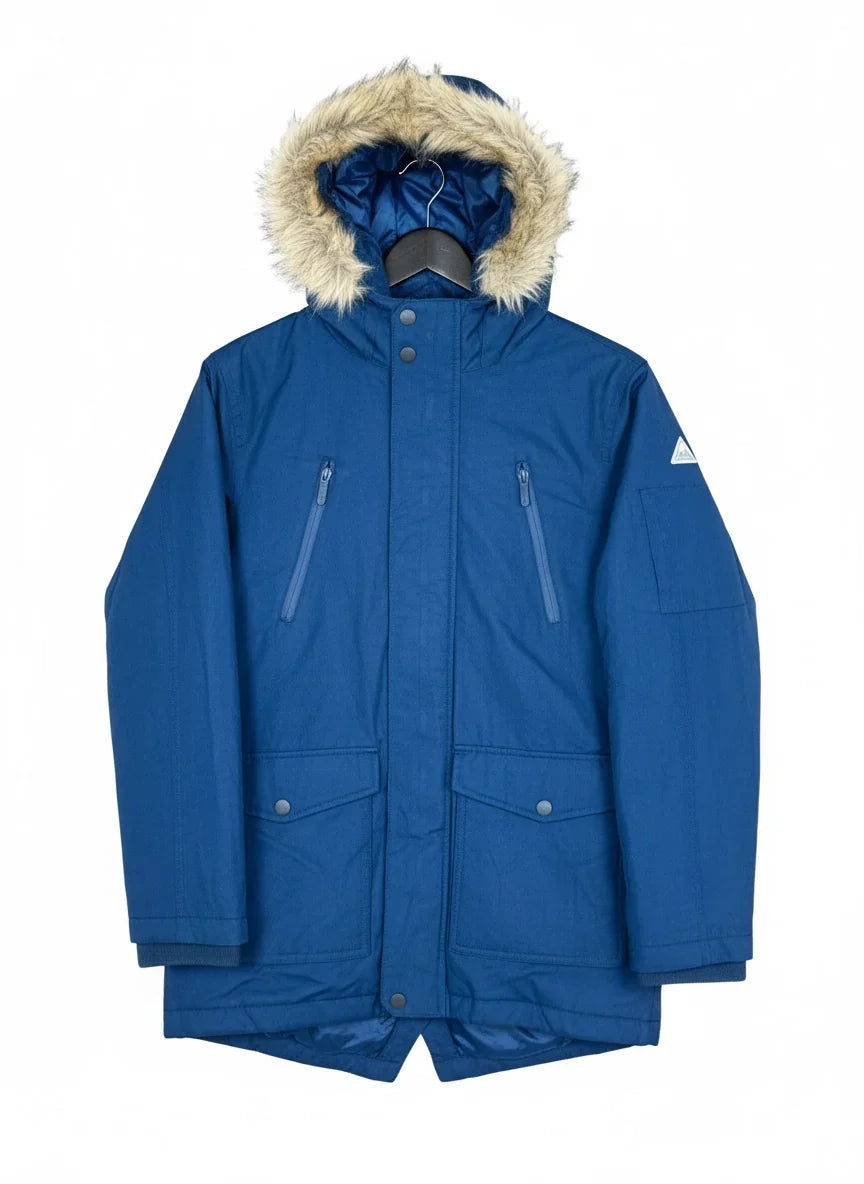 Secondhand Branded Bomber & Puffer Jackets by Maine, Navy Polyester fabric, Premium Plus condition, for Women - Online Thrift Shop Lahore Pakistan