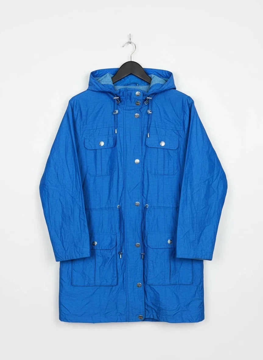 UK Imported secondhand Bomber & Puffer Jackets - Per Una brand, Blue Cotton, Premium condition, for Women - Online Thrift Store Peshawar Pakistan