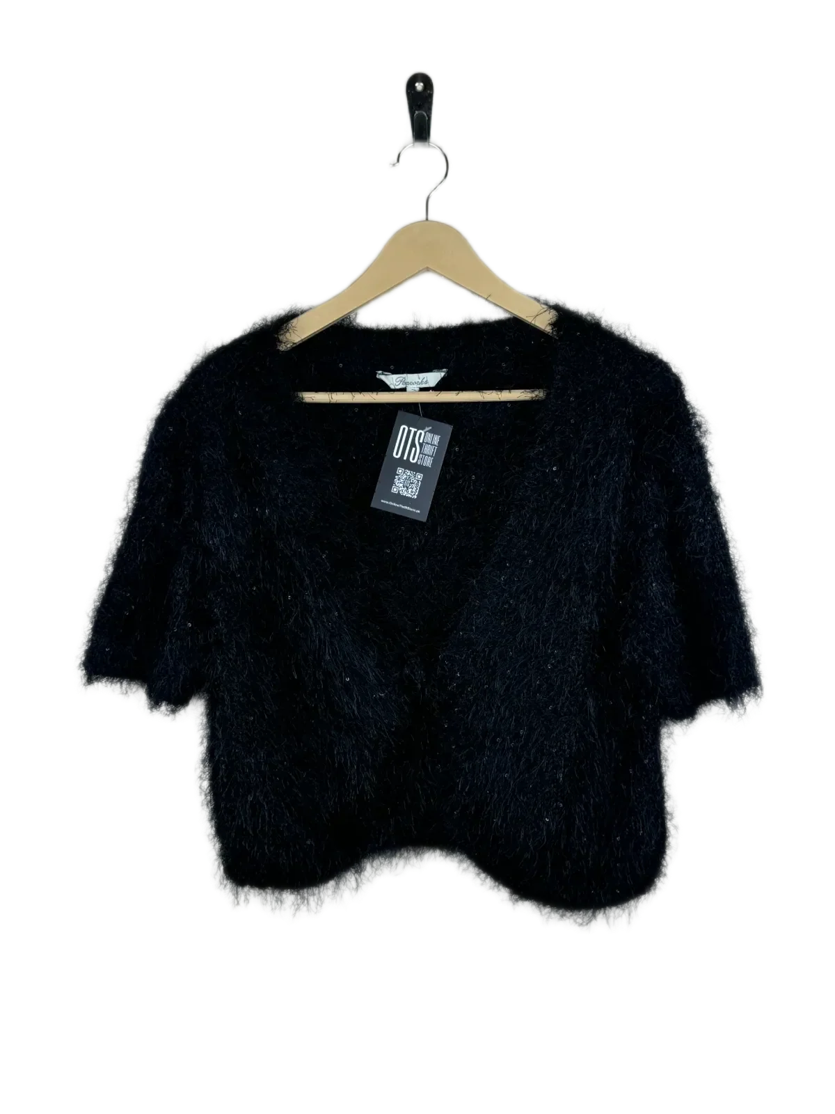 Premium Condition Winter Knitted Tops | Preloved Peacocks | Black Polyester | Thrift Shop for Women Lahore Pakistan | OTS