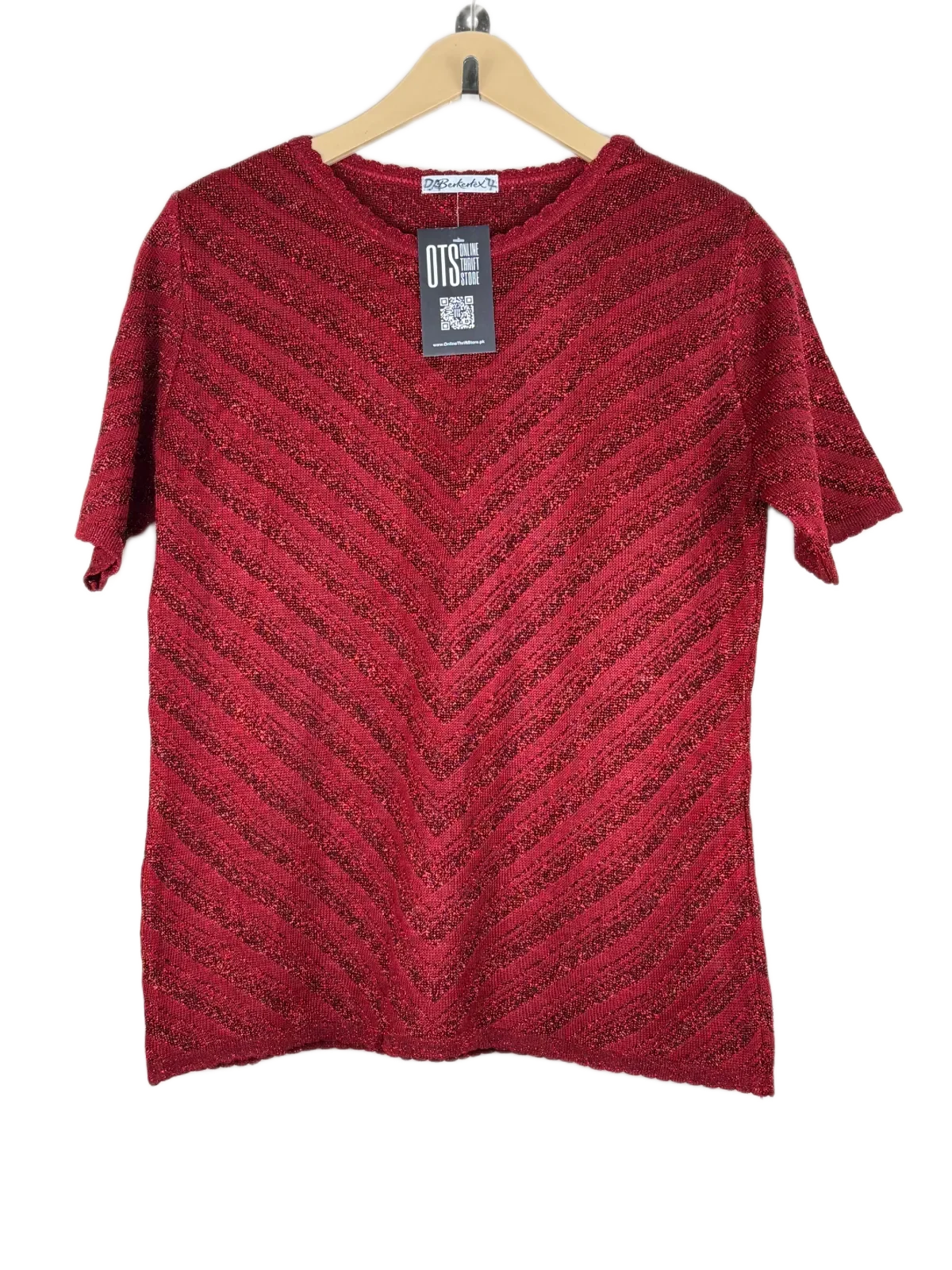 Winter Knitted Tops | Berkertex | Preloved Branded | Maroon Acrylic | Premium | OTS Thrift Store Peshawar Pakistan