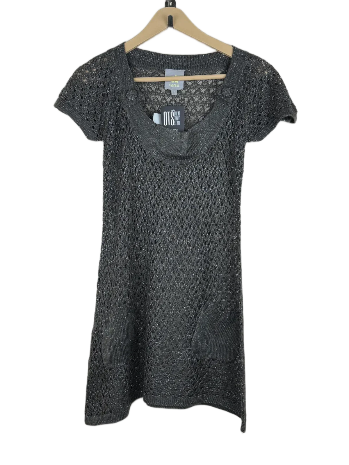 Shop Excellent Winter Knitted Tops by Cypress | Preloved Branded Clothes | Black Acrylic | Women | OTS Thrift Store Karachi Pakistan