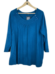 Preloved Premium Winter Knitted Tops by M&Co, Blue Acrylic for Women - OTS Thrift Shop Karachi Pakistan