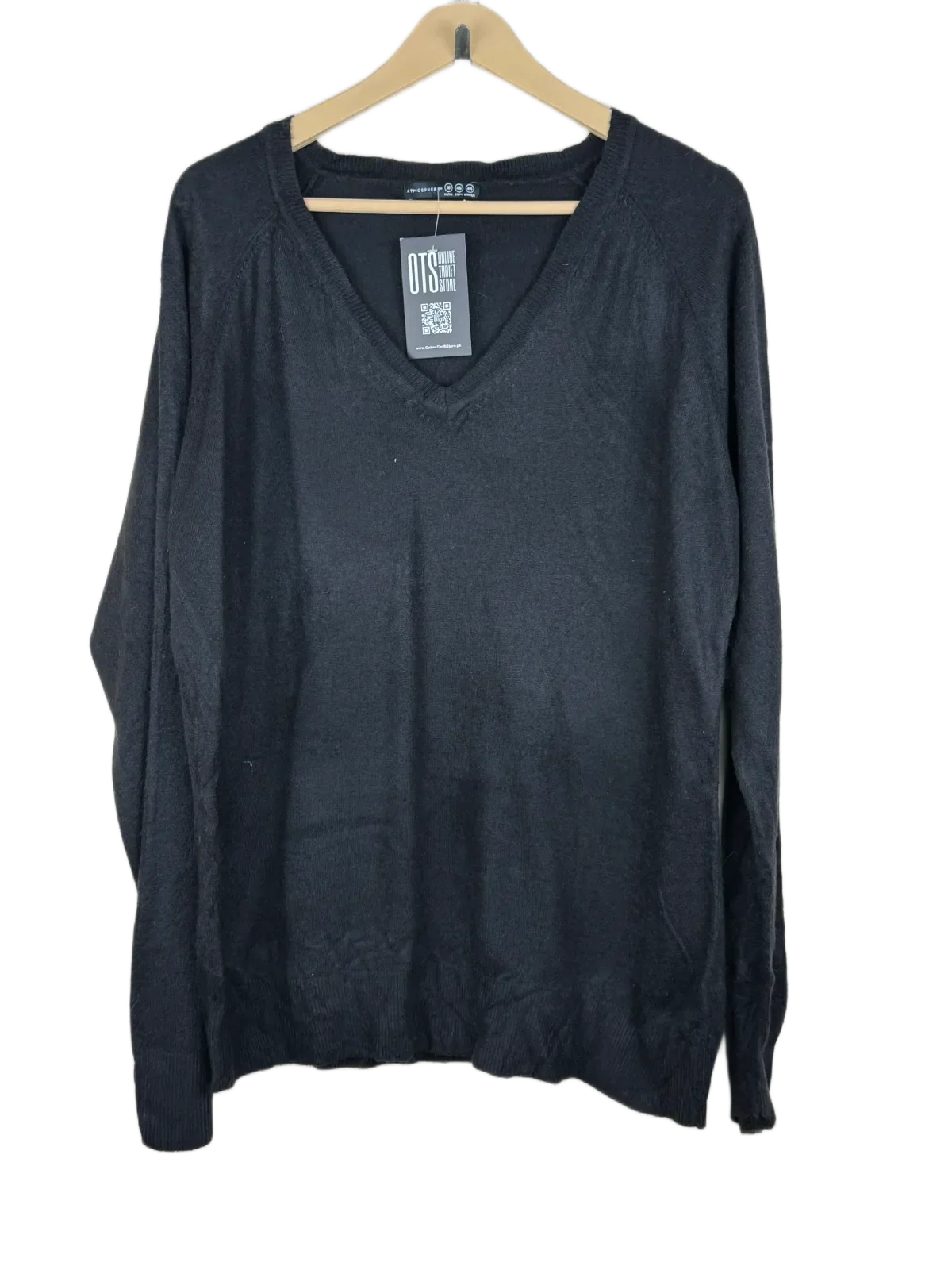 Shop Premium Winter Knitted Tops by Atmosphere | Preloved Branded Clothes | Black Acrylic | Women | OTS Thrift Store Lahore Pakistan
