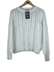 Shop Excellent Winter Knitted Tops by TU | Preloved Branded Clothes | White Cotton | Women | OTS Thrift Store Peshawar Pakistan