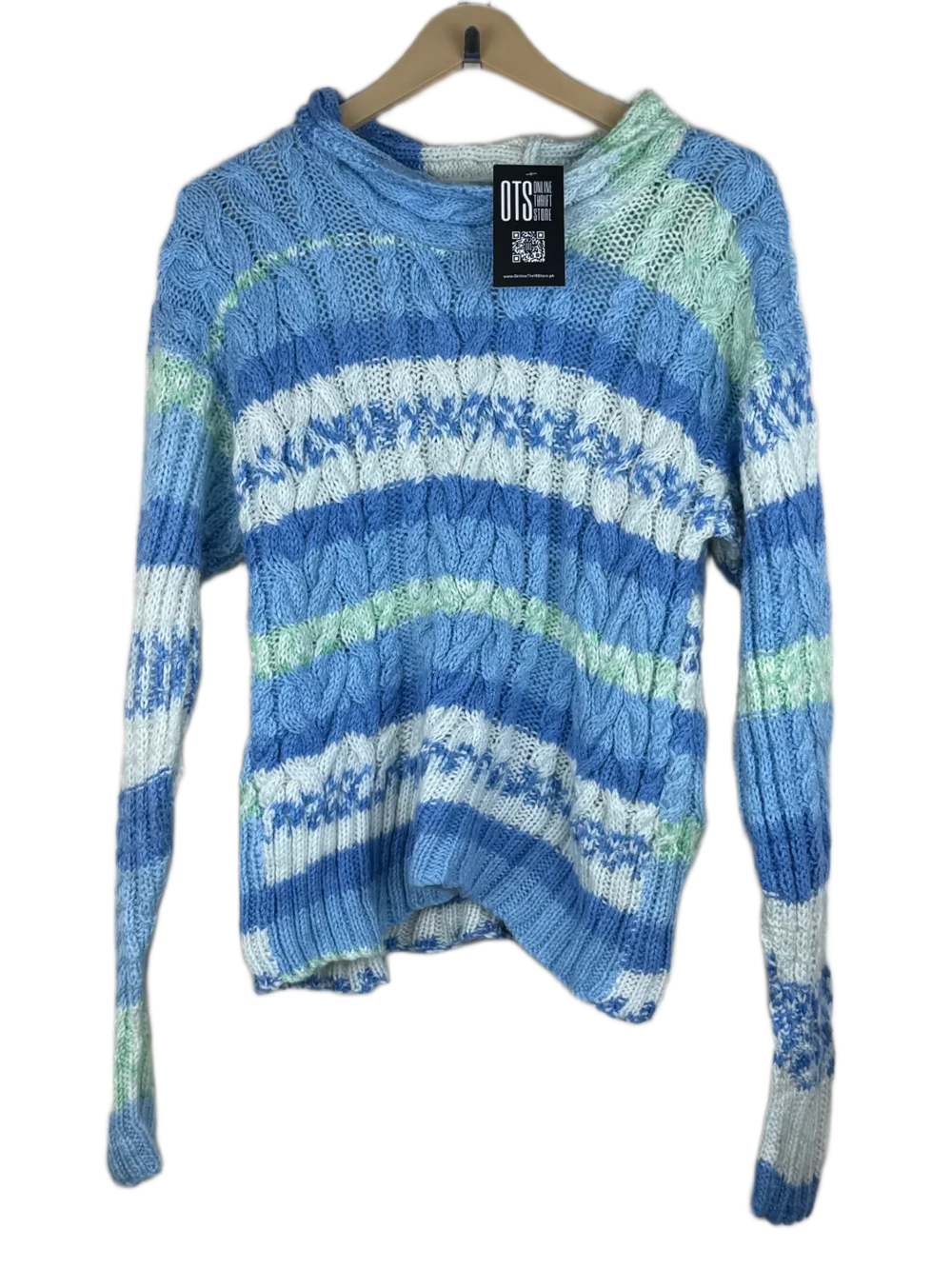 Winter Knitted Tops | Unknown | Preloved Branded | SkyBlue Acrylic | Excellent | OTS Thrift Store Islamabad Pakistan