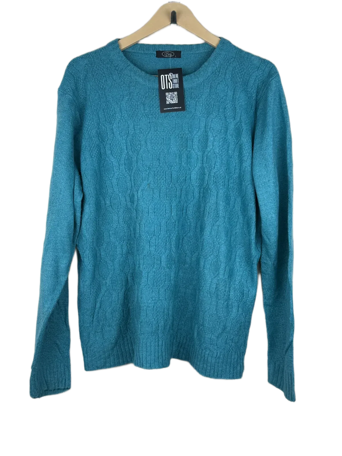 Premium Condition Winter Knitted Tops | Preloved BM | SeaGreen Acrylic | Thrift Shop for Women Lahore Pakistan | OTS