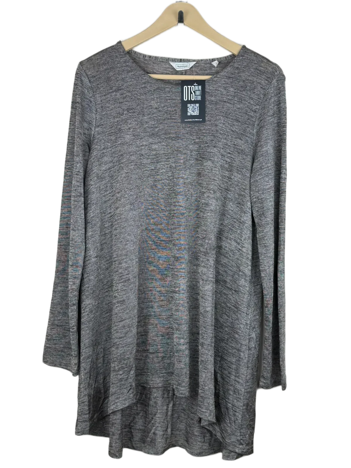 Secondhand Branded Winter Knitted Tops by Nightingales, Brown Polyester fabric, Excellent condition, for Women - Online Thrift Shop Islamabad Pakistan