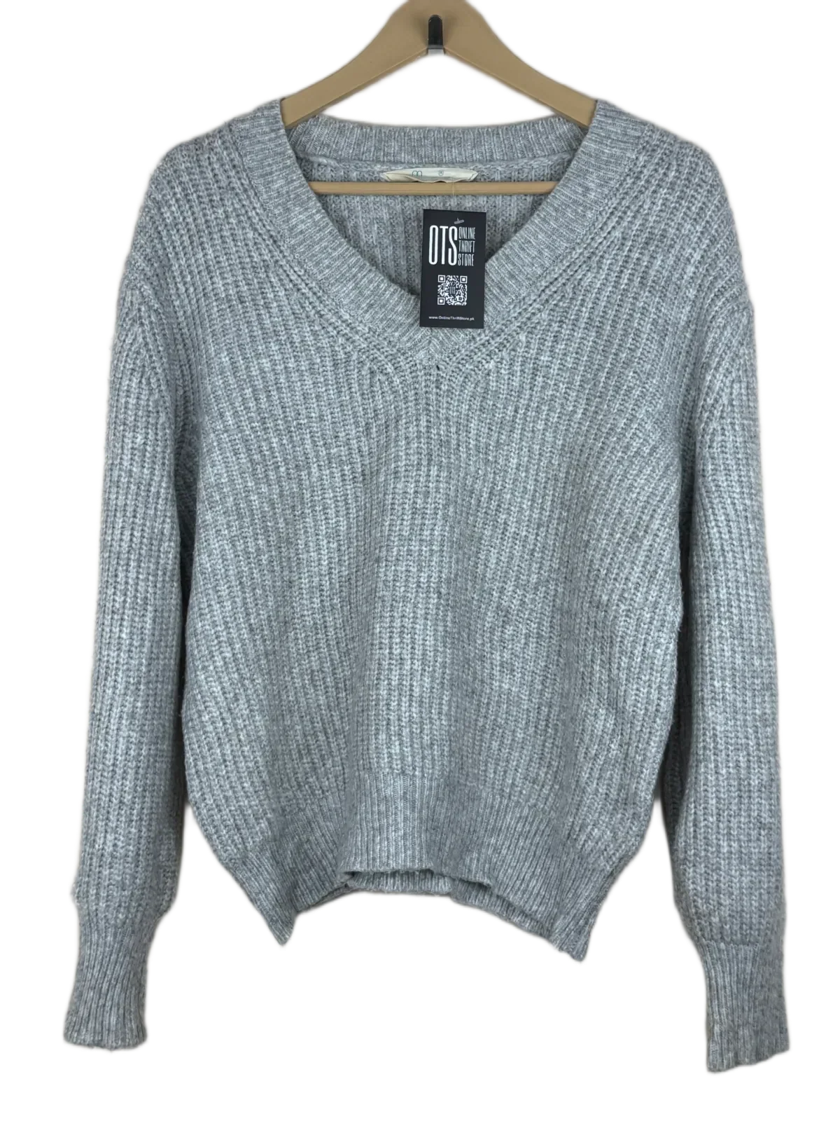 Shop Premium Winter Knitted Tops by Primark | Preloved Branded Clothes | Grey Acrylic | Women | OTS Thrift Store Karachi Pakistan