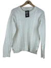 Preloved Excellent Winter Knitted Tops by Classic, White Cotton for Women - OTS Thrift Shop Lahore Pakistan